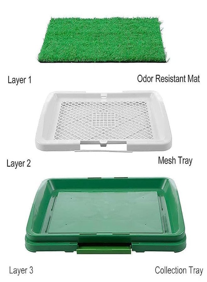 EBOFAB Puppy Potty Training Pads Dog Toilet Mat with Artificial Grass Pad Indoor Outdoor Dog Litter Box Pee Pad with Tray Large Size for Balcony Pet Bathroom Mat Quick Clean-Up - Image 5